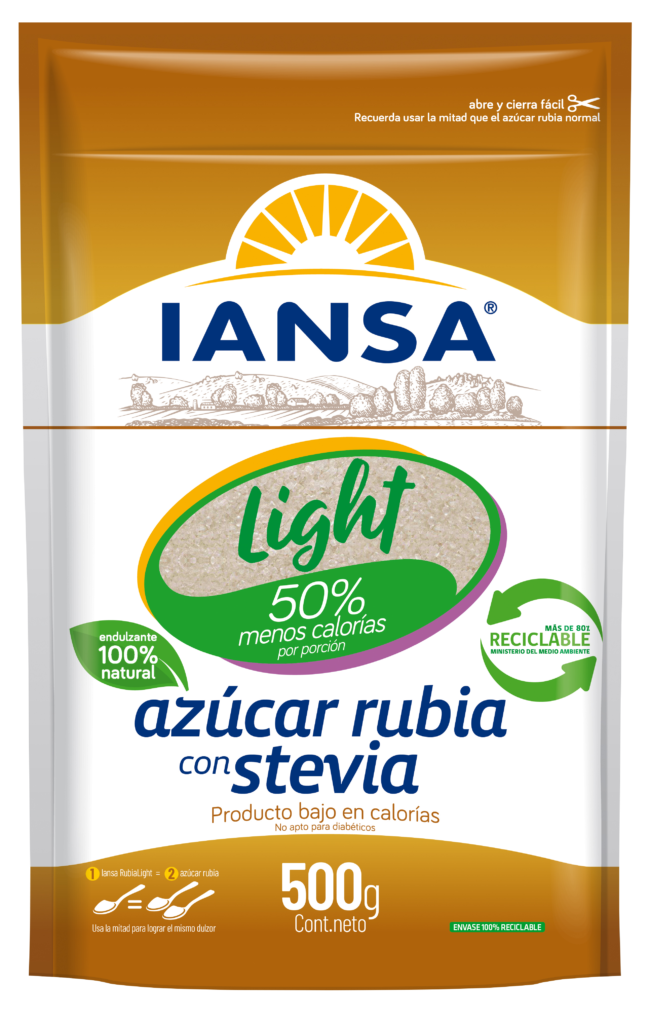 Azúcar Iansa Light Rubia con Stevia