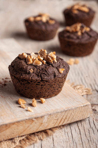 Muffins de chocolate con garbanzos Iansa Agro y nueces